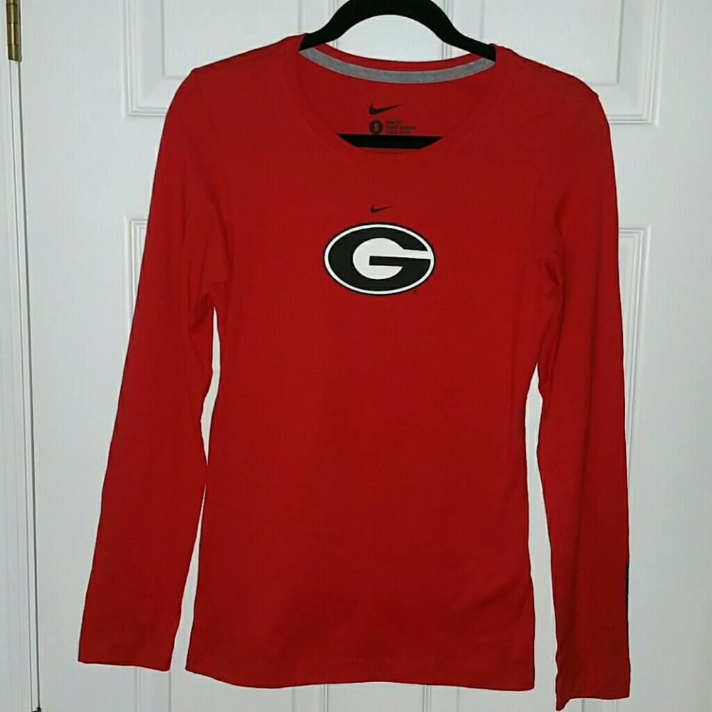 NIKE UGA BULLDOGS LONGLEEVE SCOOPNECK TEE/TOP NWOT